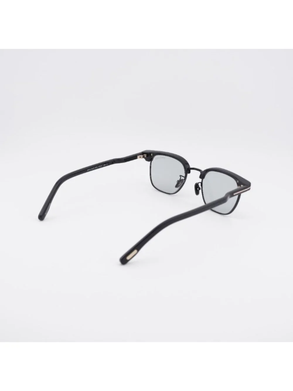 Tom Ford FT1119-D 01A Sunglasses Shiny Black Browline Frame, Smoke Lenses